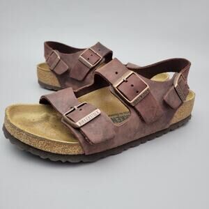 Birkenstock Milano Sandals EU 36 Women 6 Habana Brown Leather